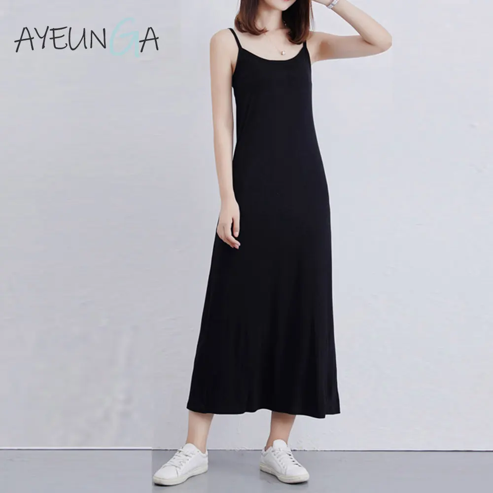 Modal Women Maxi Dress Solid White Black Summer Long Dress Casual Bodycorn Vestidos Homewear Elegent Strap Short Midi Dress
Modal Women Maxi Dress Solid White Black Summer Long Dress Casual Bodycorn Vestidos Homewear Elegent Strap Short Midi Dress