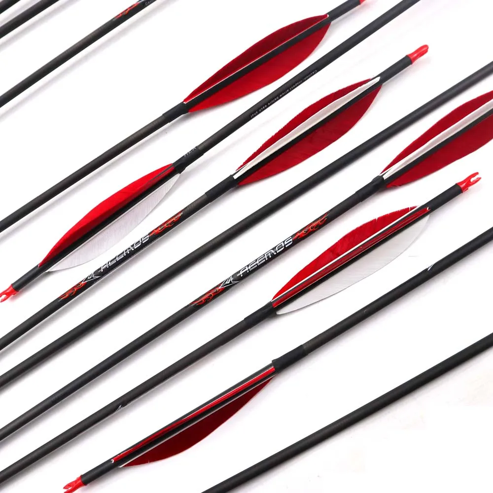 6/12pc Real Feather Carbon Arrow with 5'' Turkey Feather ID 6.2 Spine 300 340 400 500 600 700 800 Carbon Arrow
6/12pc Real Feather Carbon Arrow with 5'' Turkey Feather ID 6.2 Spine 300 340 400 500 600 700 800 Carbon Arrow