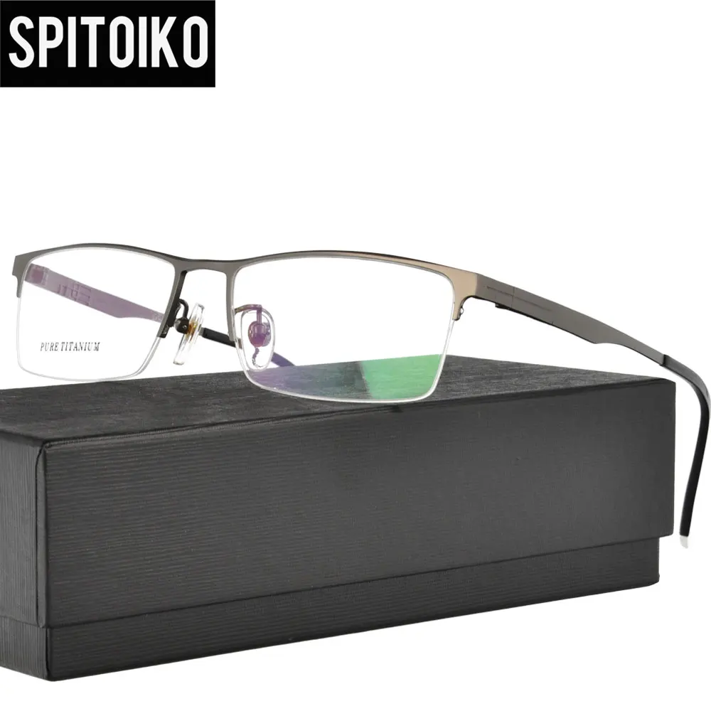 SPITOIKO Rectangle Pure Titanium Optical Frame Half Rim Myopia Prescription Eyewear Eyeglasses 9919
SPITOIKO Rectangle Pure Titanium Optical Frame Half Rim Myopia Prescription Eyewear Eyeglasses 9919
