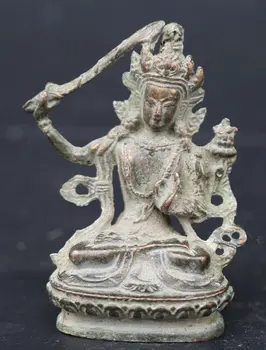 75MM/3" Collection Chinese Bronze Exquisite Buddhism Manjuist Bodhisattva Hold A Sword Statue Statuary 114g
75MM/3" Collection Chinese Bronze Exquisite Buddhism Manjuist Bodhisattva Hold A Sword Statue Statuary 114g