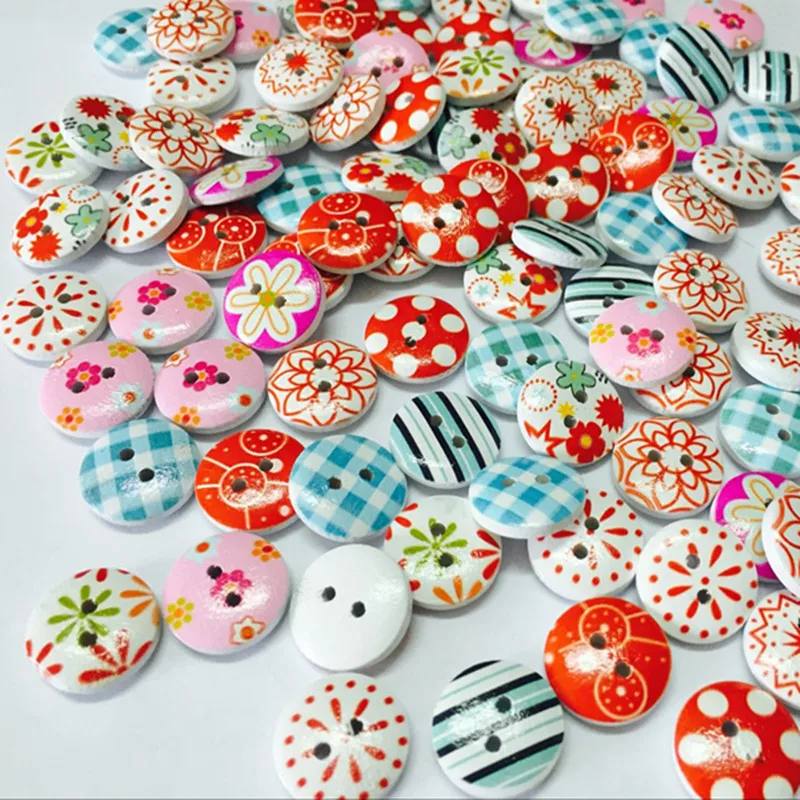 100PCS Mixed color 15mm polka dot polka dot rustic plaid handmade diy accessories small wooden buttons Sewing Supplies
100PCS Mixed color 15mm polka dot polka dot rustic plaid handmade diy accessories small wooden buttons Sewing Supplies