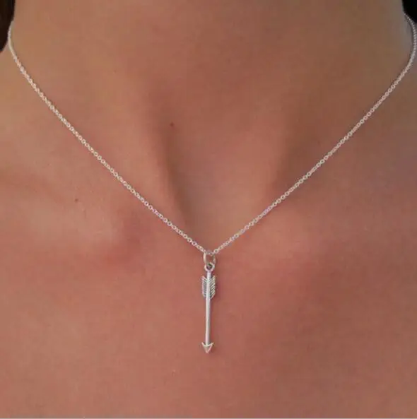

Tenande Simple Style Punk Arrow Choker Necklaces Pendants for Women Silver Color Birthday Party Jewelry Gifts Bijoux