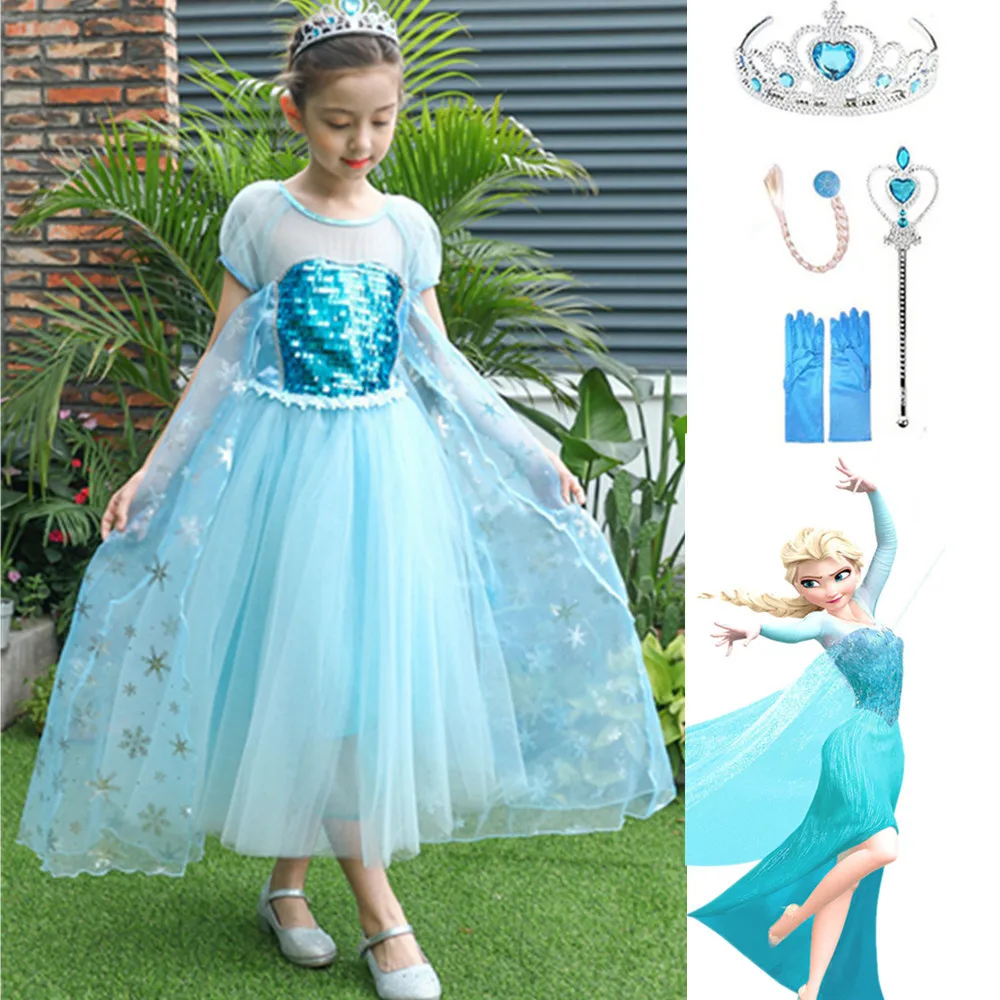 Christmas children's dress Elsa anna cosplay Halloween Costume+wig Crown Baby Girl princess Elsa dress role clothes set+gift+bag
Christmas children's dress Elsa anna cosplay Halloween Costume+wig Crown Baby Girl princess Elsa dress role clothes set+gift+bag