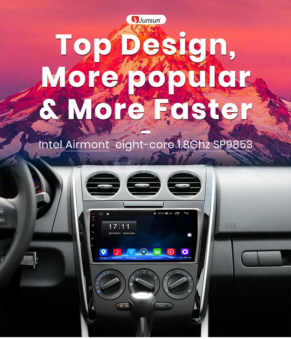 Best Junsun V1 pro 4G+64G CarPlay Android 9.0 DSP For Mazda Cx-7 cx7 2008-2015 Car Radio Multimedia Video Player Navi GPS 2 din dvd 1