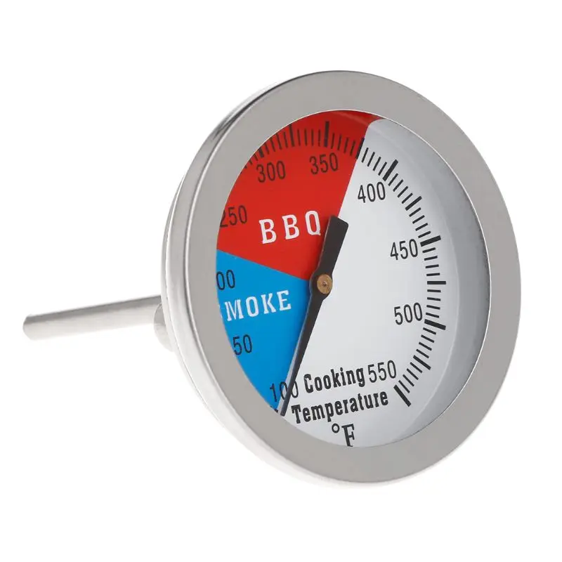 

2" 550F BBQ Thermometer Gauge Barbecue Grill Wood Smoker Charcoal Heat Indicator