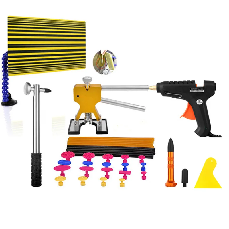 PDR Tools Kit Car Dent Repair Paintless Dent Repair Reflector Board Dent Puller Mini Lifter Fungi Sucker Glue Tabs Hammer Tools
PDR Tools Kit Car Dent Repair Paintless Dent Repair Reflector Board Dent Puller Mini Lifter Fungi Sucker Glue Tabs Hammer Tools