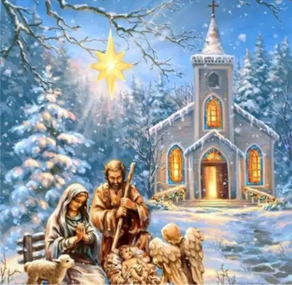 Nativity At The Chapel Oil Painting Diy Diamond Inlay 5D Rhinestone Diamond Embroidery Mosaic Cross Stitch Jesus Mother and Chi
Nativity At The Chapel Oil Painting Diy Diamond Inlay 5D Rhinestone Diamond Embroidery Mosaic Cross Stitch Jesus Mother and Chi