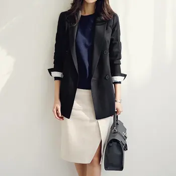 Notched Collar Double Breasted Office Lady Women Jacket Blazer Female Casual Suit Coat Autumn Outerwear Coat Soft
Notched Collar Double Breasted Office Lady Women Jacket Blazer Female Casual Suit Coat Autumn Outerwear Coat Soft