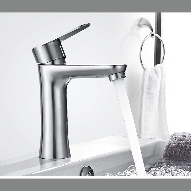 304 stainless steel basin faucet hot and cold bathroom basin sink single hole faucet lead-free
304 stainless steel basin faucet hot and cold bathroom basin sink single hole faucet lead-free