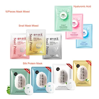 10Pcs/Bag IMAGES Silk Protein Snail Hyluronic Acid Masks Tendering Whitening Moisturizing Face Mask Shrink Pores Skin Care
10Pcs/Bag IMAGES Silk Protein Snail Hyluronic Acid Masks Tendering Whitening Moisturizing Face Mask Shrink Pores Skin Care
