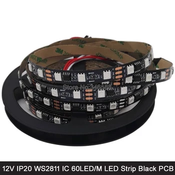 5M 12V WS2811 Addressable RGB Pixel LED Strip 5050 SMD 60LED/M IP20 Non-Waterproof Black PCB External 1 2811 ic Control 3 LEDs
5M 12V WS2811 Addressable RGB Pixel LED Strip 5050 SMD 60LED/M IP20 Non-Waterproof Black PCB External 1 2811 ic Control 3 LEDs