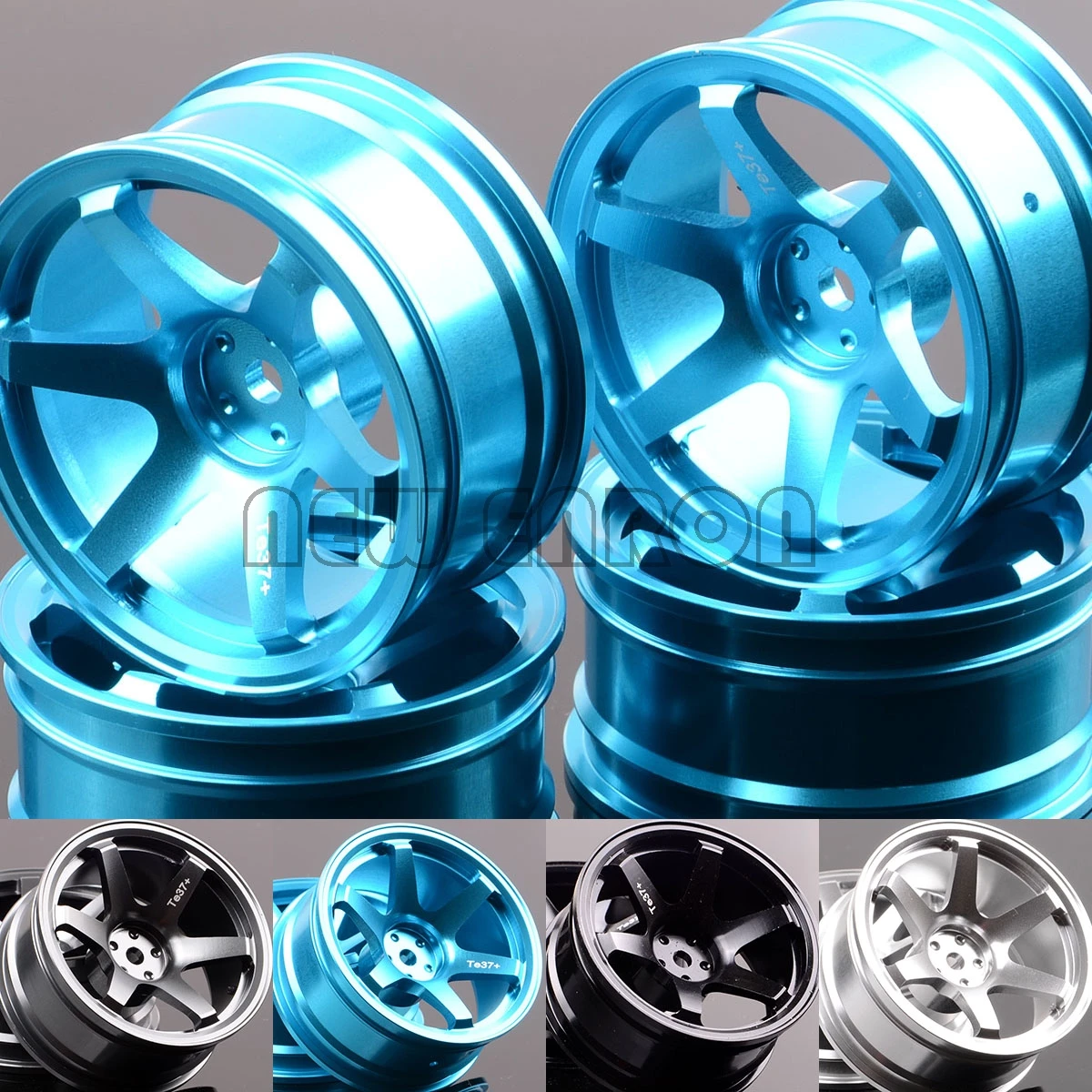 NEW ENRON 4PCS Aluminum Metal 6 Spoke Wheel Rims Hub For RC Cars 1/10 On-Road Drift Sakura HSP Tamiya HPI Kyosho RedCat SAKURA | Игрушки и