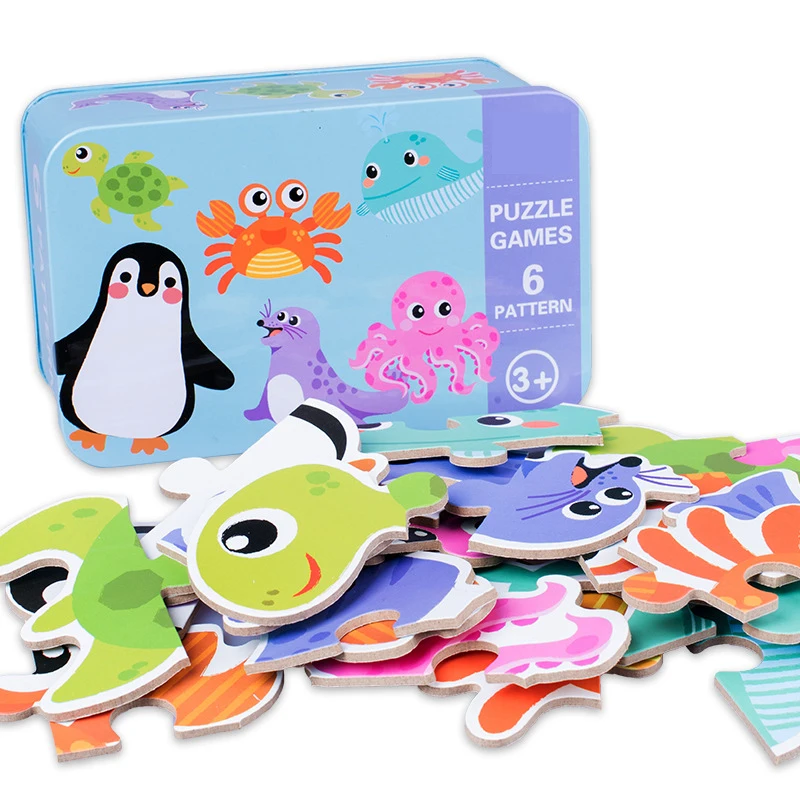 DDWE Children Early Educational 6 in 1 Iron Box Wooden Puzzles Jigsaw Baby Cartoon Animal/Dinosaur Montessori Toys for Children
DDWE Children Early Educational 6 in 1 Iron Box Wooden Puzzles Jigsaw Baby Cartoon Animal/Dinosaur Montessori Toys for Children