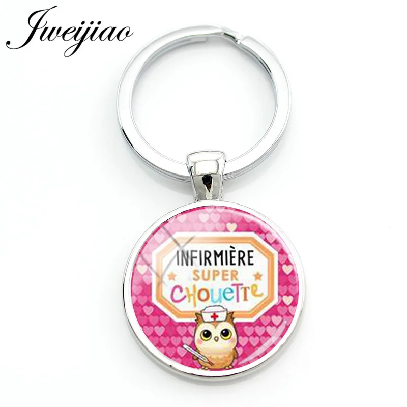 JWEIJIAO New Super Infirmiere Keychain French Letter Glass Picture Cabochon Key Chain Keyring Bag Key Pendant Nurses GIft SI12
JWEIJIAO New Super Infirmiere Keychain French Letter Glass Picture Cabochon Key Chain Keyring Bag Key Pendant Nurses GIft SI12