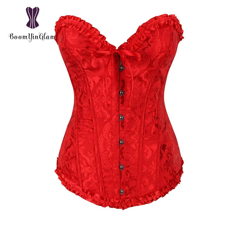 

Body Shapewear Costumes Sexy lingerie Women Pleated Corset Lace Trimmed Corsets And Bustiers Size XS-6XL 810#