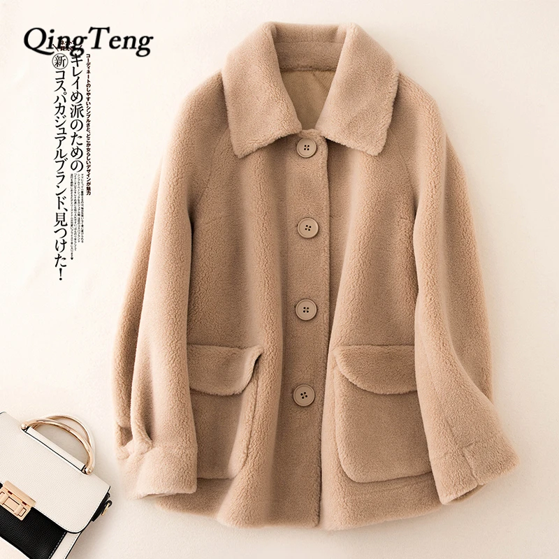 Teddy Coat Woman Winter Coat 30% Wool Blend Faux Fur Sheep Coat Autumn Winter Fluffy Women Teddy Bear Jackets With Pocket
Teddy Coat Woman Winter Coat 30% Wool Blend Faux Fur Sheep Coat Autumn Winter Fluffy Women Teddy Bear Jackets With Pocket