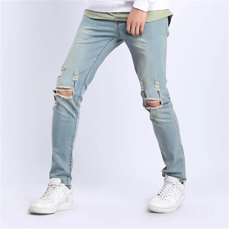 Fashion Classic Vintage Men's Hole Jeans, light blue Jeans Skinny Fit High Street Designer Hip Hop Ripped Jeans Men Punk Pants
Fashion Classic Vintage Men's Hole Jeans, light blue Jeans Skinny Fit High Street Designer Hip Hop Ripped Jeans Men Punk Pants