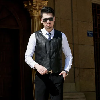 QUANBO Winter Warm Leather Vests Men 2019 New Top Quality Sheep skin Vest Fashion Plus velvet Leather vest Brand Clothes Black
QUANBO Winter Warm Leather Vests Men 2019 New Top Quality Sheep skin Vest Fashion Plus velvet Leather vest Brand Clothes Black