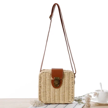 

Shopowner Recommend New Pattern Color Shoulder Package Beach Package Mori Straw Article Woman Rattan Plaited Articles Package