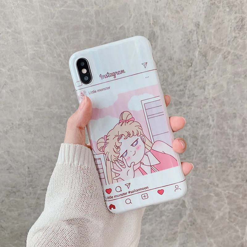 Cartoon Sailor Moon Phone Case For iphone 8 Case For iphone X 6S 6 7 plus XS Max XR Cover Fashion Cute Soft Cases Laser Capa
Cartoon Sailor Moon Phone Case For iphone 8 Case For iphone X 6S 6 7 plus XS Max XR Cover Fashion Cute Soft Cases Laser Capa