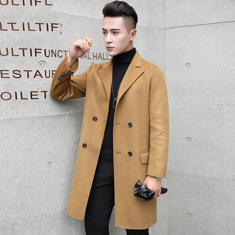 High quality hand made pure 100% wool coat men medium long turn down collar double breasted woolen trench outerwear
High quality hand made pure 100% wool coat men medium long turn down collar double breasted woolen trench outerwear