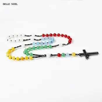 Stone Beads Rosary Prayer Hematite Cross Pendant Necklace 10 Ave Maria Necklace
Stone Beads Rosary Prayer Hematite Cross Pendant Necklace 10 Ave Maria Necklace