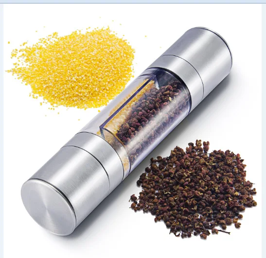 New And Fashion 2 In 1 Stainless Steel Manual Pepper Salt Spice Mill Grinder Kitchen Tools Grinding for Cooking Restaurants
New And Fashion 2 In 1 Stainless Steel Manual Pepper Salt Spice Mill Grinder Kitchen Tools Grinding for Cooking Restaurants