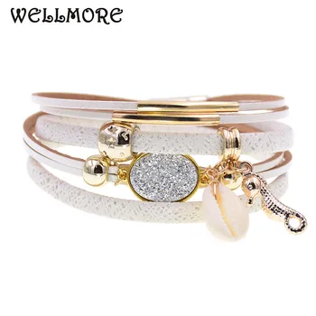 WELLMORE sea horse leather bracelets charm beaded bracelets for women girl gifts Bohemian wrap bracelets wholesale dropshipping
WELLMORE sea horse leather bracelets charm beaded bracelets for women girl gifts Bohemian wrap bracelets wholesale dropshipping