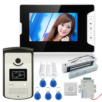 7" Color Video Door Phone Intercom System With 1 Monitor 1 RFID HD Doorbell 1000TVL Camera +Electric Magnetic Door Lock 180KG
7" Color Video Door Phone Intercom System With 1 Monitor 1 RFID HD Doorbell 1000TVL Camera +Electric Magnetic Door Lock 180KG