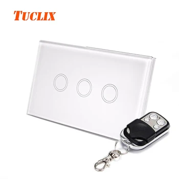 TUCLIX US Standard Remote Control Switch 3 Gang 1 Way ,RF433 Smart Wall Switch, Wireless remote control touch light switch
TUCLIX US Standard Remote Control Switch 3 Gang 1 Way ,RF433 Smart Wall Switch, Wireless remote control touch light switch