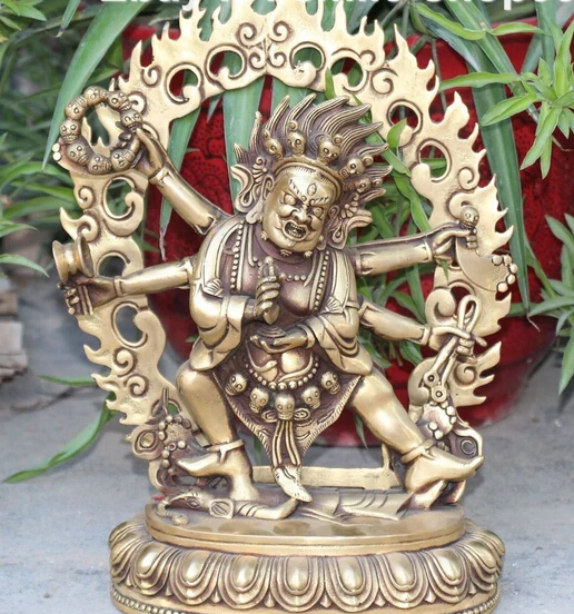 006953 11" Tibet Buddhism Bronze 6 arm Mahakala Dharmapala Wrathful Deity Buddha Statue
006953 11" Tibet Buddhism Bronze 6 arm Mahakala Dharmapala Wrathful Deity Buddha Statue