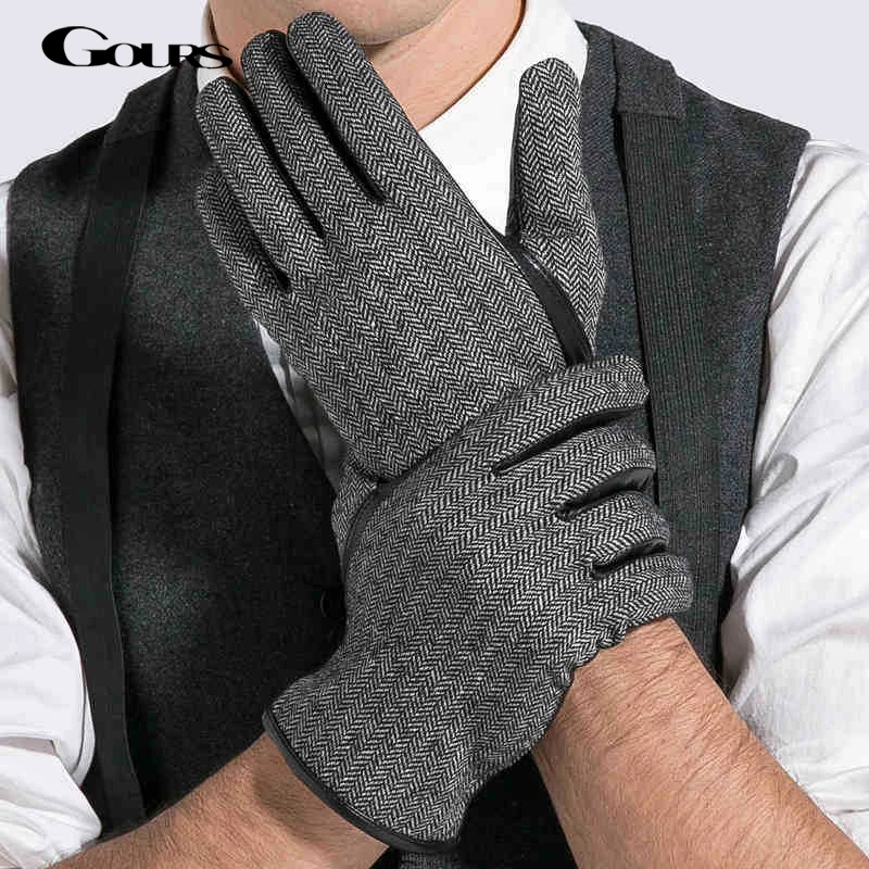 Gours Winter Men Genuine Leather Gloves New Brand Fashion Black Warm Driving Glove Goatskin Striped Mittens Luvas GSM002
Gours Winter Men Genuine Leather Gloves New Brand Fashion Black Warm Driving Glove Goatskin Striped Mittens Luvas GSM002