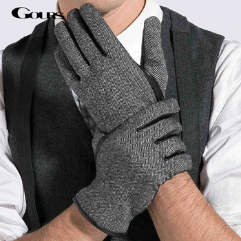 Gours Winter Men Genuine Leather Gloves New Brand Fashion Black Warm Driving Glove Goatskin Striped Mittens Luvas GSM002
Gours Winter Men Genuine Leather Gloves New Brand Fashion Black Warm Driving Glove Goatskin Striped Mittens Luvas GSM002
