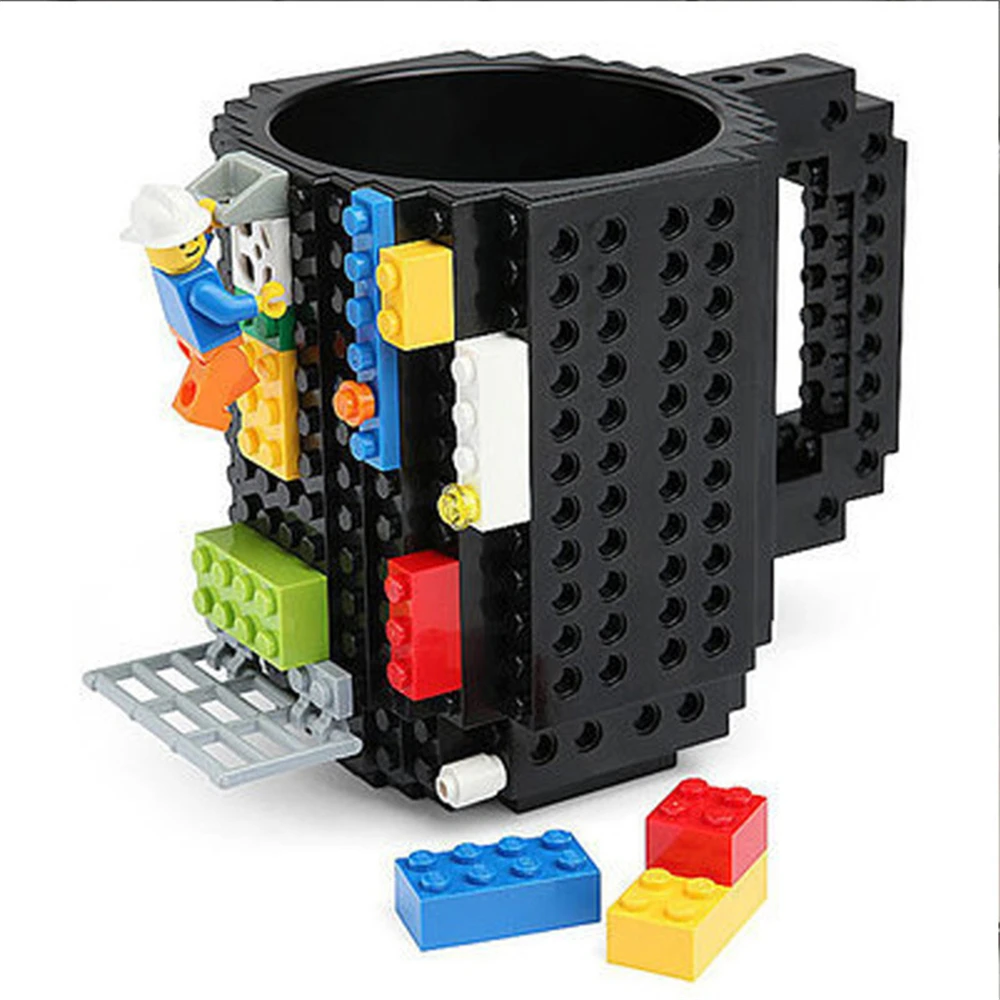 

1Pc 12oz Build-On Brick Mug Type Building Blocks Coffee Cup DIY Block Puzzle Mug Portable Drinkware Drinking Mug 4 Colors dd015