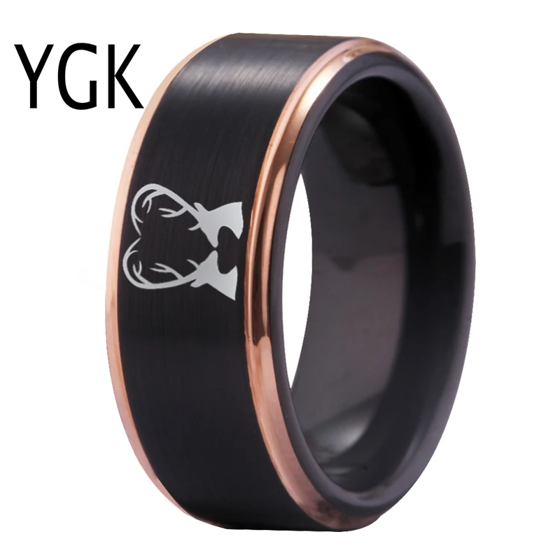 

New Design YGK JEWELRY Tungsten Ring Couple DEER Heart Design Ring Animal Ring Fashion Jewelry rings for women and men Drop ship