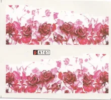 1 feuille transfert d'eau Nail Art autocollant décalcomanie fleurs rouges impression 3D manucure conseils bricolage ongles feuilles décorations A161(China)