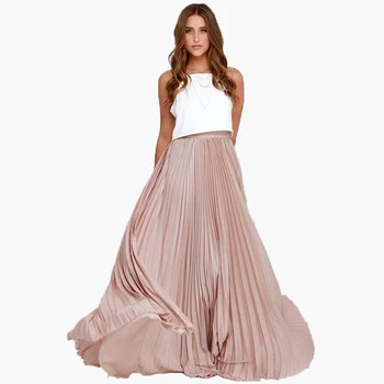 Fashion Pleated Skirts Women Zipper Waist A Line Floor Length Long Skirt Chiffon Maxi Skirt Custom Made Faldas Saia Maxi Skirt
Fashion Pleated Skirts Women Zipper Waist A Line Floor Length Long Skirt Chiffon Maxi Skirt Custom Made Faldas Saia Maxi Skirt