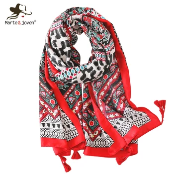 Marte&Joven Ethnic Style Flower Print Red Tassel Scarf Women Thicken Autumn Winter Warm Shawl Wrap for Ladies Big Size Pashmina
Marte&Joven Ethnic Style Flower Print Red Tassel Scarf Women Thicken Autumn Winter Warm Shawl Wrap for Ladies Big Size Pashmina