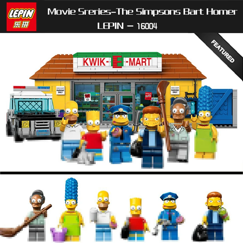 IN STOCK LEPIN Series Movie 16004 The Simpsons Bart Homer Kwik-E-Mart Lepin Model 2232pcs Building Block Bricks Compatible 71016
IN STOCK LEPIN Series Movie 16004 The Simpsons Bart Homer Kwik-E-Mart Lepin Model 2232pcs Building Block Bricks Compatible 71016