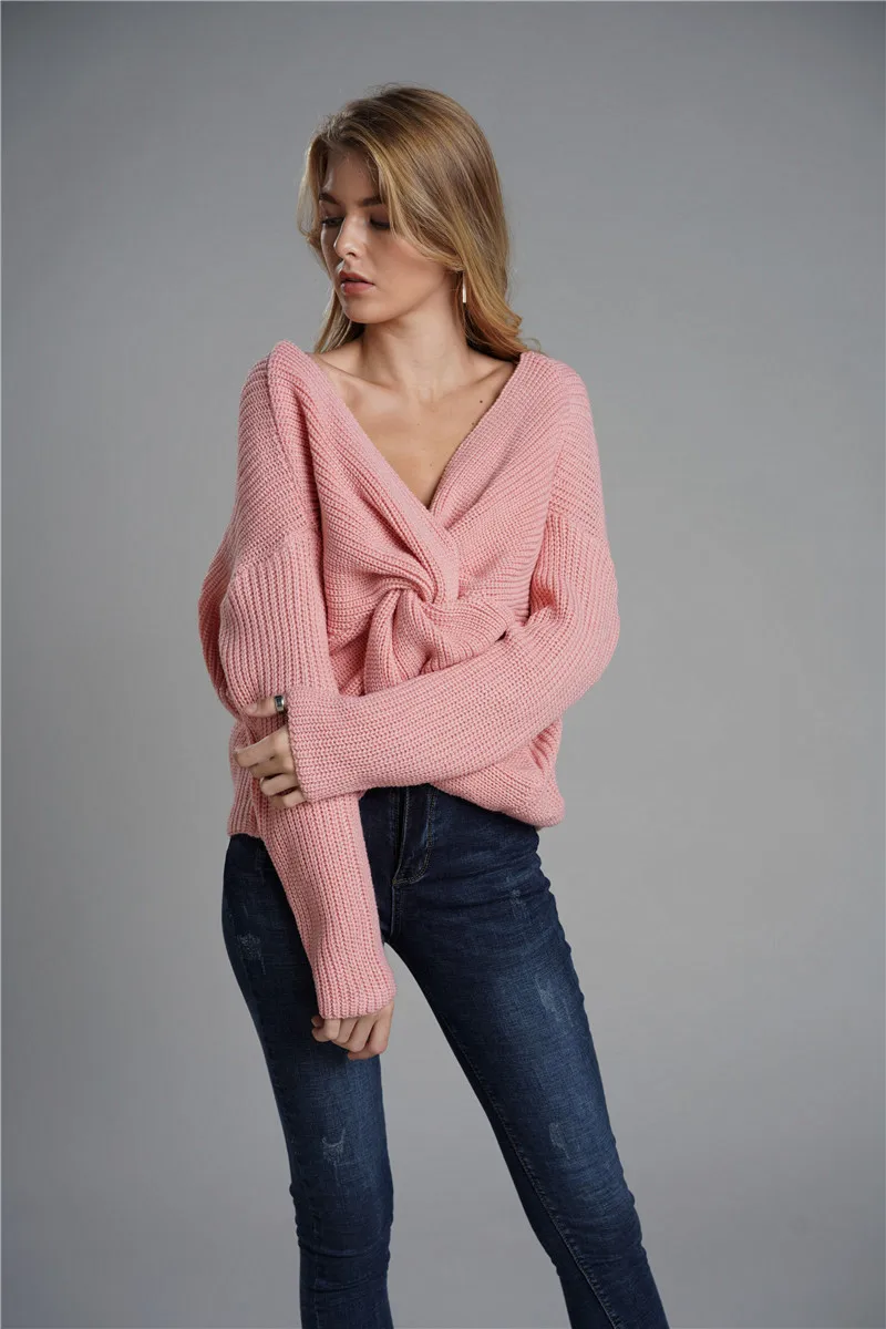 Office Lady commuter new autumn and winter sweater round neck pullover backless crossover sweater female
Office Lady commuter new autumn and winter sweater round neck pullover backless crossover sweater female