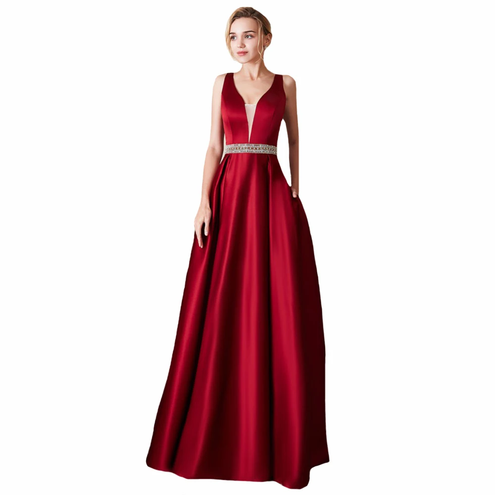 Backless Sexy Bridesmaid Dress Floor Length Elegant Women Prom Gowns V-Neck Sleeveless Wedding Party Formal Ladies Dresses
Backless Sexy Bridesmaid Dress Floor Length Elegant Women Prom Gowns V-Neck Sleeveless Wedding Party Formal Ladies Dresses