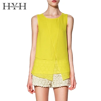 HYH Haoyihui 2018 New Simple Sleeveless Chiffon Splicing Multilayer Solid Color Round Neck Shirt Asymmetric
HYH Haoyihui 2018 New Simple Sleeveless Chiffon Splicing Multilayer Solid Color Round Neck Shirt Asymmetric