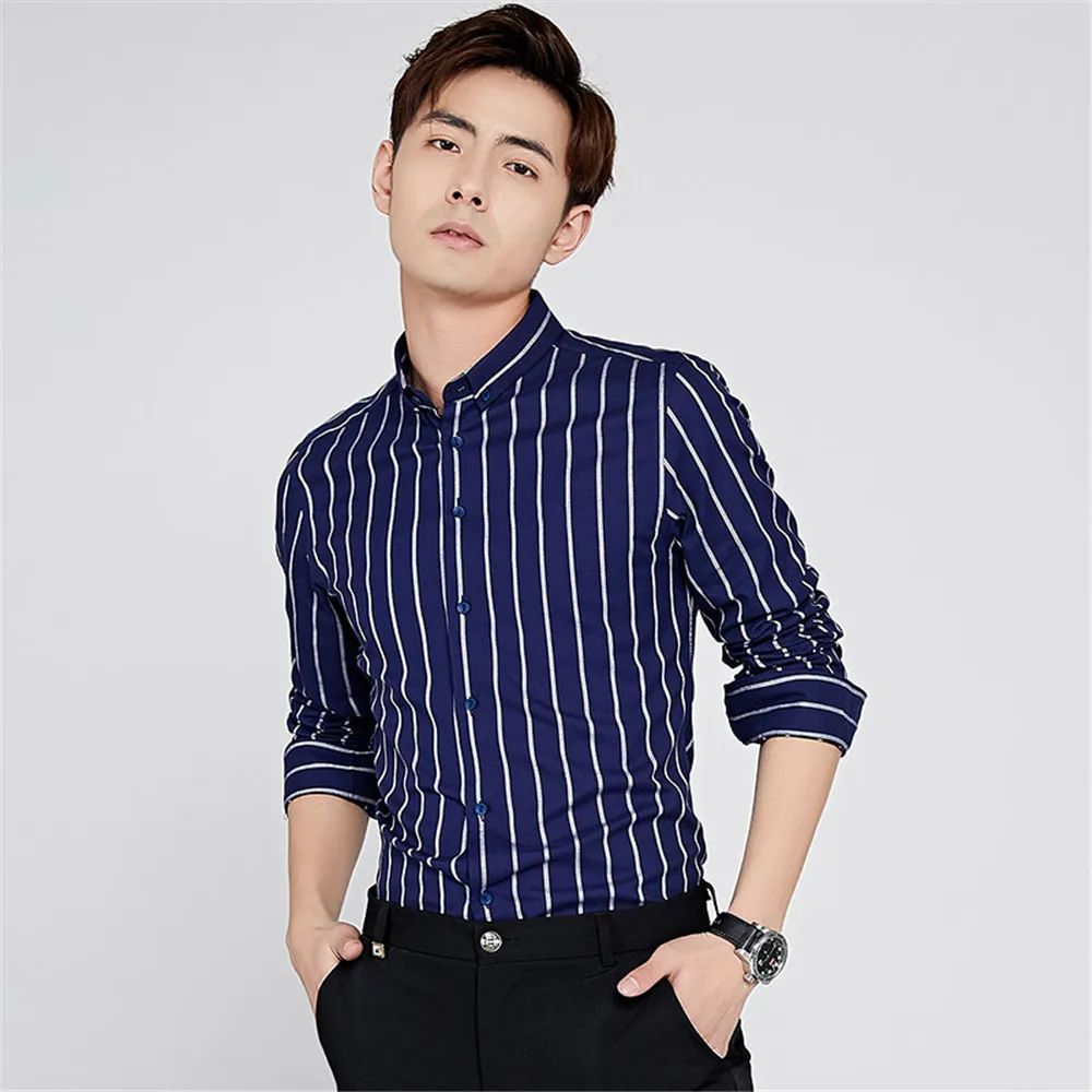 BROWON 100% Cotton Shirt Men Stripe Men Shirt Stand Collar Spring Long Sleeve Slim Fit Men Clothes Plus Size 5XL
BROWON 100% Cotton Shirt Men Stripe Men Shirt Stand Collar Spring Long Sleeve Slim Fit Men Clothes Plus Size 5XL
