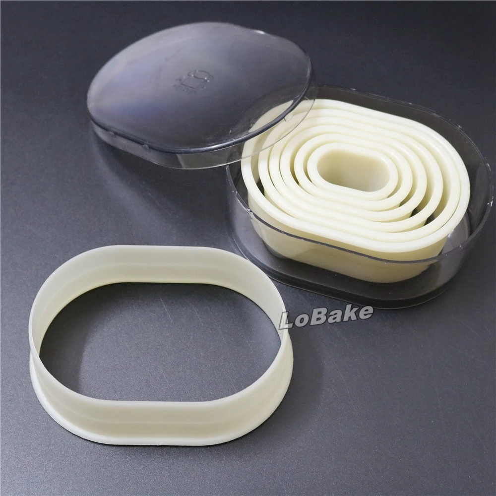 (7pcs/set) Flat edge Oval Shaped High Grade Nylon Plastic cookie cutter decor for Baking Mold cake decoracao DIY pastry moulds
(7pcs/set) Flat edge Oval Shaped High Grade Nylon Plastic cookie cutter decor for Baking Mold cake decoracao DIY pastry moulds