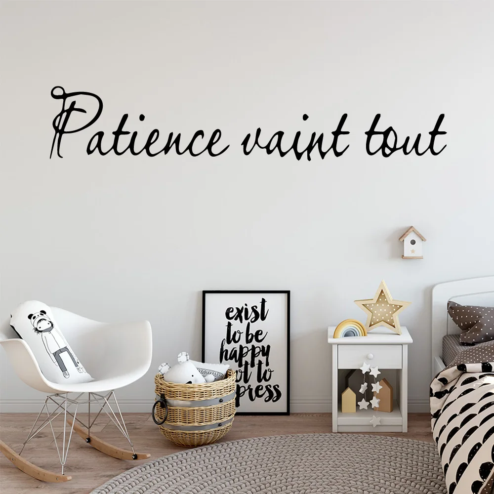 Removable French Patience Vaint Tout Vinyl Decals Wall Stickers For Living Room Kids Room Sticker Mural Wallstickers
Removable French Patience Vaint Tout Vinyl Decals Wall Stickers For Living Room Kids Room Sticker Mural Wallstickers
