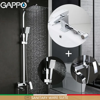 

GAPPO Bathtub Faucets Deck Mounted Basin Sink Faucet mixer torneira Cold Hot Water Mixer tap in hand shower Sanitary Ware Suite