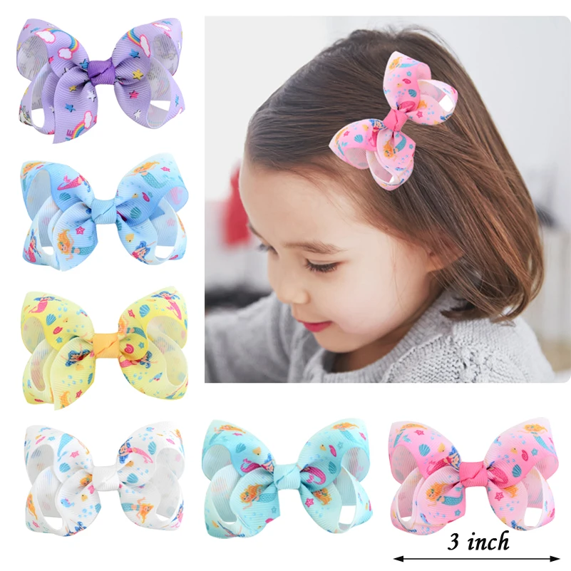 1Pc 3 Inch Print Mermaid Hair Bows Cute Mini Hairpins Children Barrettes Headwear Colorful Ribbon Bowknot Girls Hair Accessories
1Pc 3 Inch Print Mermaid Hair Bows Cute Mini Hairpins Children Barrettes Headwear Colorful Ribbon Bowknot Girls Hair Accessories