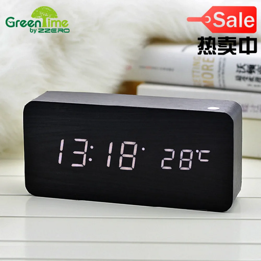 New Simple Creative LED Green Wooden Clock Wooden Home Electronic Alarm Clock Mute Digital Clock Table Clock With Temperature
New Simple Creative LED Green Wooden Clock Wooden Home Electronic Alarm Clock Mute Digital Clock Table Clock With Temperature