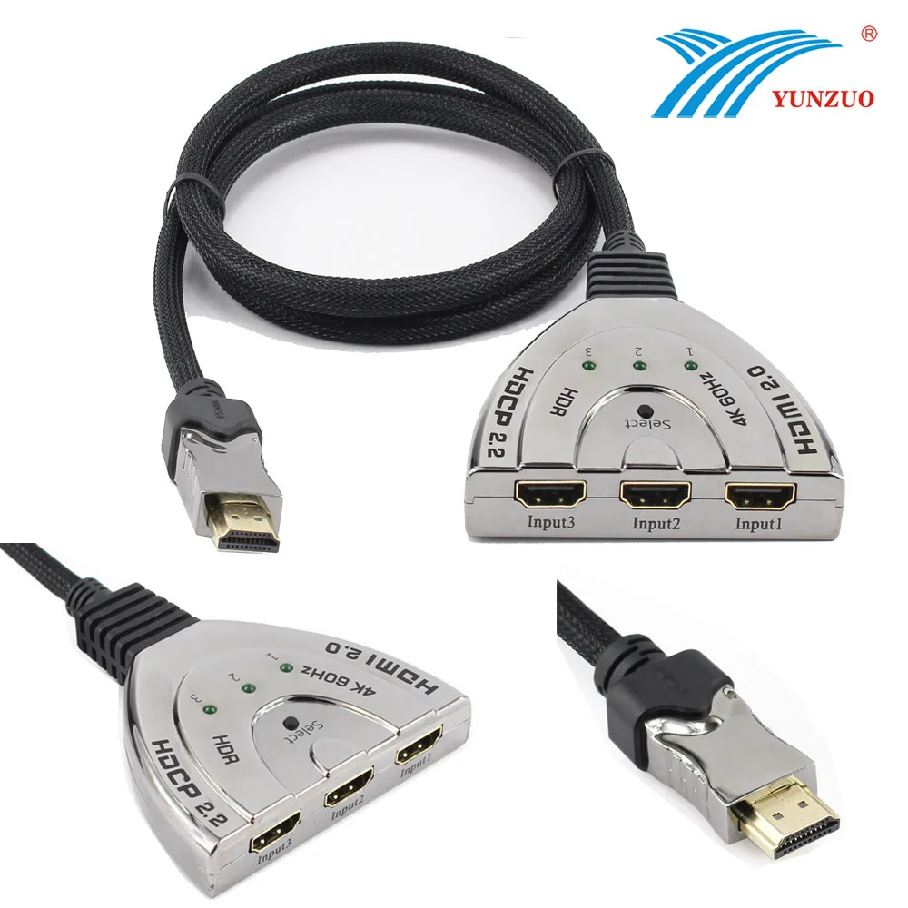 Hdmi switch 3X1 Pigtail HDMI Switcher 3 in 1 out Port 3D 2160P HD Hub HDMI 2.0 HDCP2.2 Switcher Splitter Adapter Cable For HDTV
Hdmi switch 3X1 Pigtail HDMI Switcher 3 in 1 out Port 3D 2160P HD Hub HDMI 2.0 HDCP2.2 Switcher Splitter Adapter Cable For HDTV