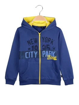 Sweatshirt hooded zipper boy-Blue 
Sweatshirt hooded zipper boy-Blue